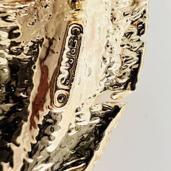 Vintage Gerry's Brooch Gold Tone Feather with Faux Pearl Signed 4152 - Picture 6 of 8